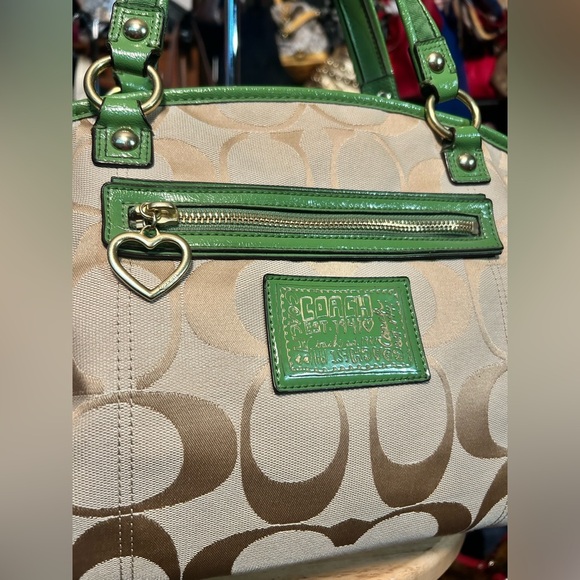 2014 Coach Daisy Signature Jacquard Leather Satchel Bag Collectible w FREE SCARF - Picture 3 of 15